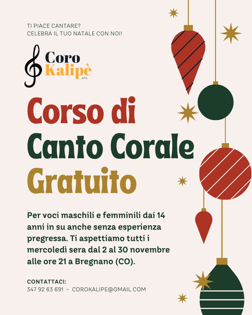 Corso di Canto Corale Gratuito